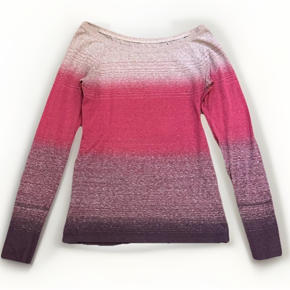Pink and Purple Gradient Long Sleeve Top